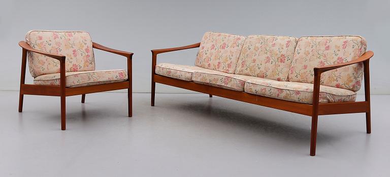 SOFFA SAMT FÅTÖLJ, Folke Ohlsson, Bodafors, 1900-talets andra hälft.