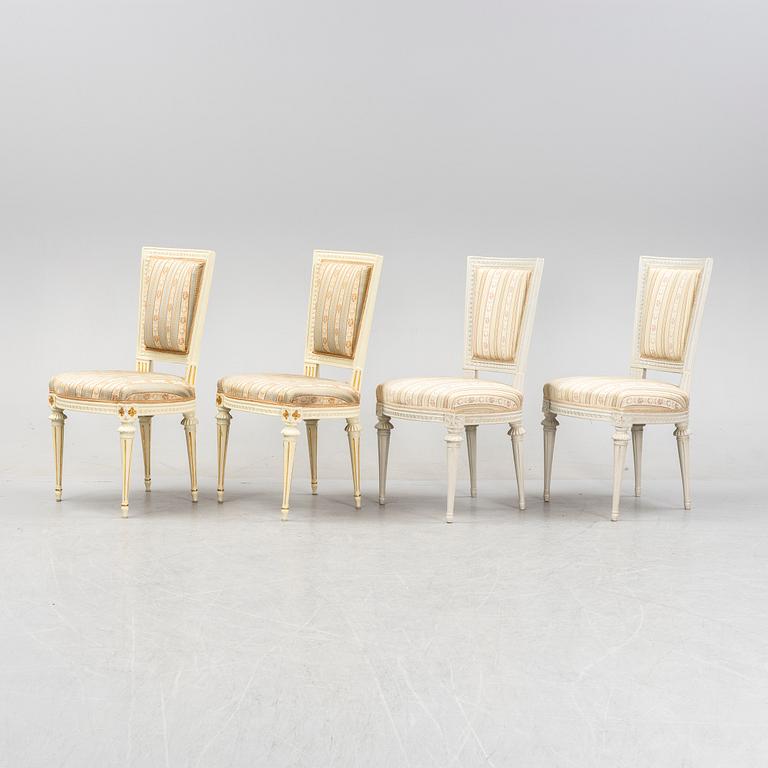 A set of four Gustavian chairs, second half of the 18th Century.