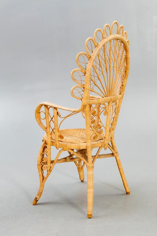 A Swedish 20th century wicker chair.