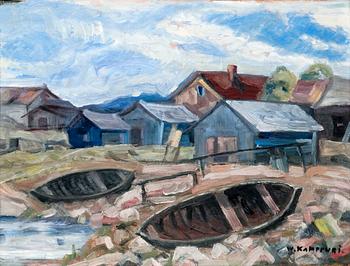 224. Väinö Kamppuri, BOATS ON THE SHORE.