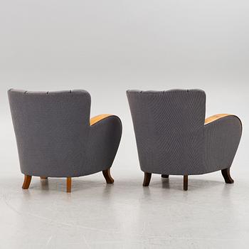 Easy chairs, a matched pair, first half of the 20th century.