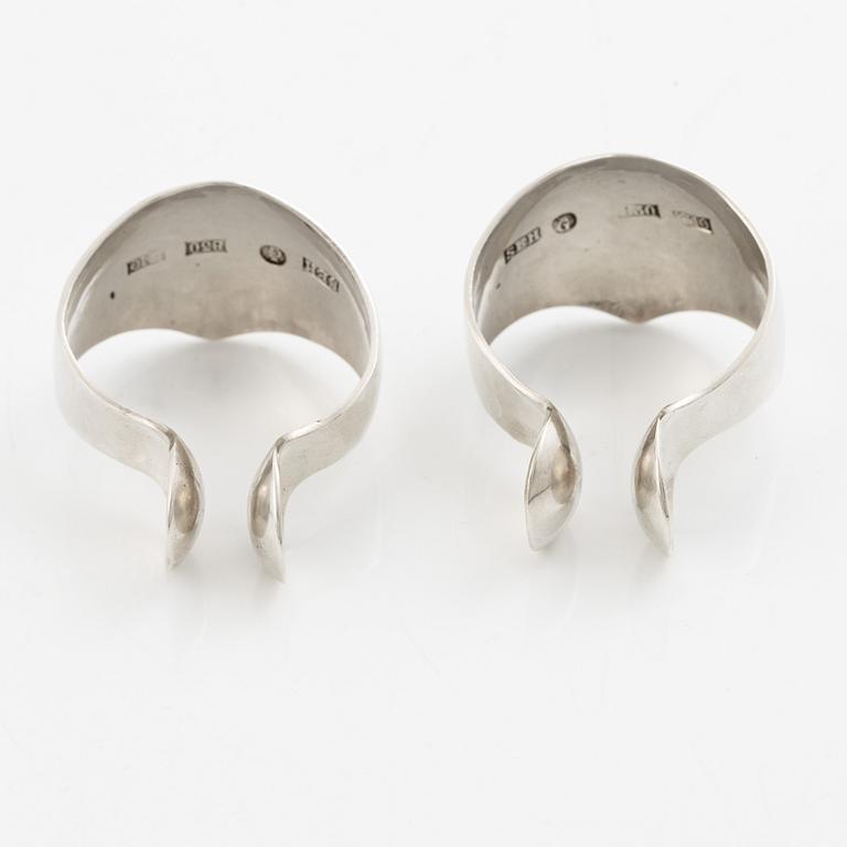 Sven-Erik Högberg, a pair of earrings, silver, Gothenburg 1977.