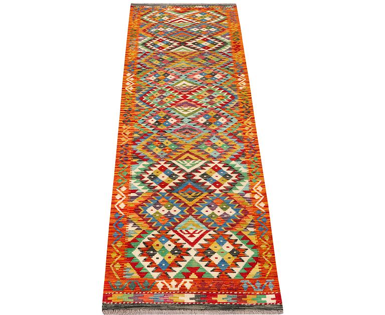 Gallerimatta, Afghansk Kelim, ca 290 x 78 cm.