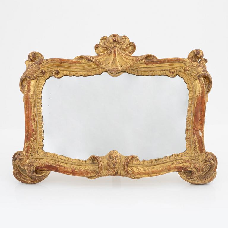 A gesso Louis XV-style toilette mirror, 20th Century.