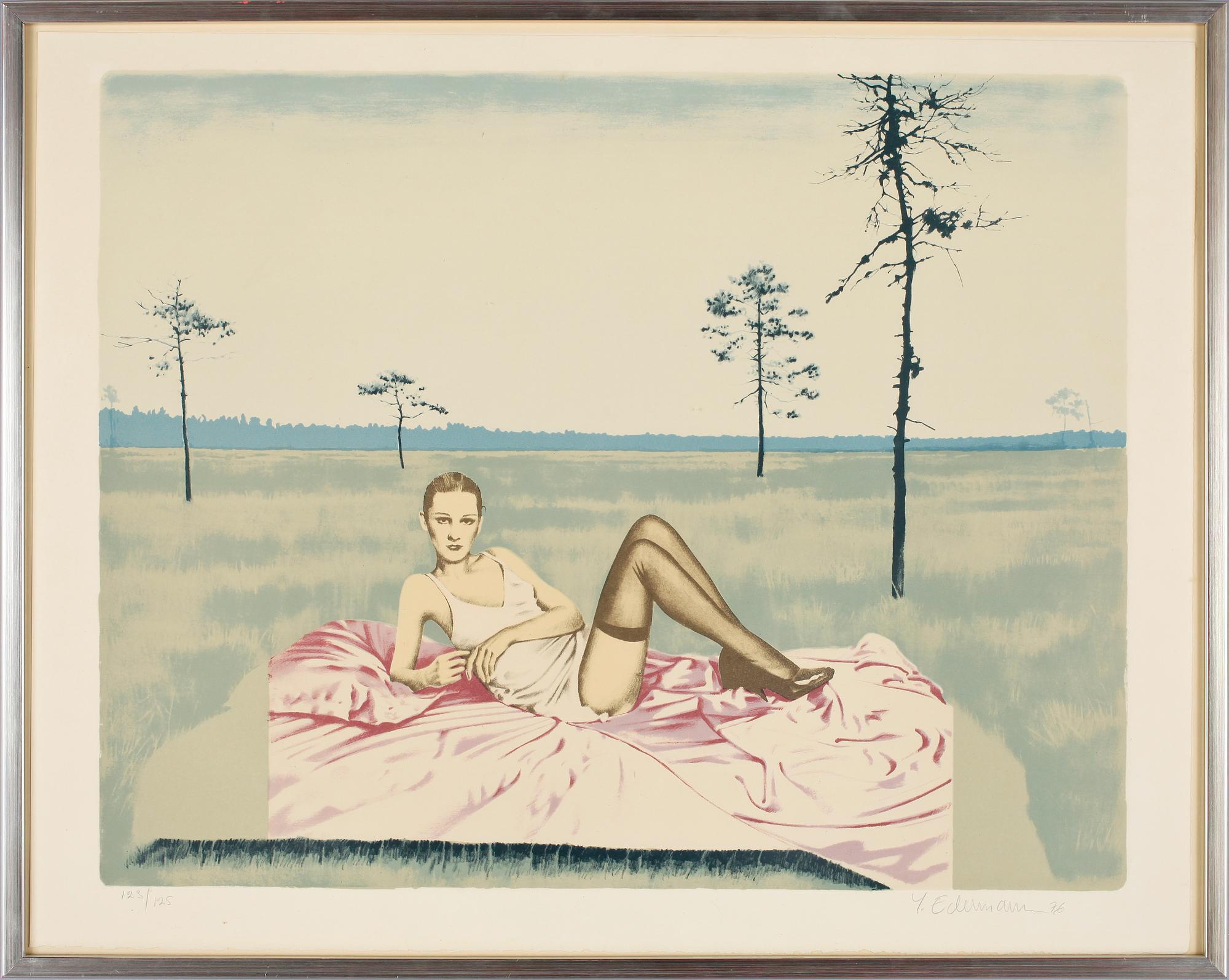 YRJÖ EDELMANN, färglitografi, sign, dat 76 o numr 123/125.