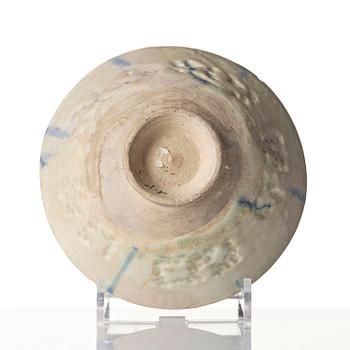 A glazed Kashan pottery bowl, Persia, around 1200 AD.