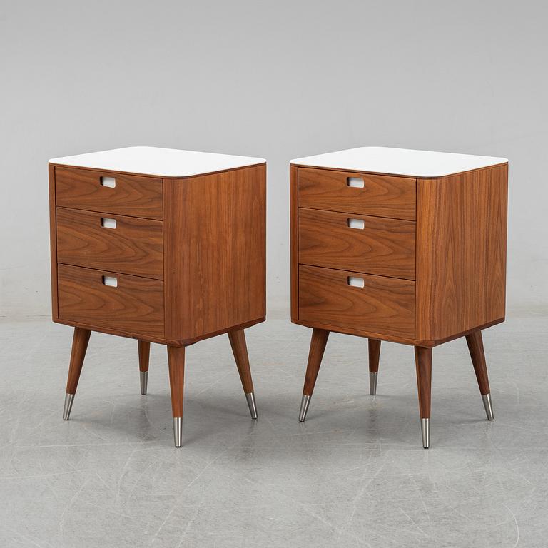 A pair of AK 2410 bedside dressers by Nissen & Gehl for Naver Collection.