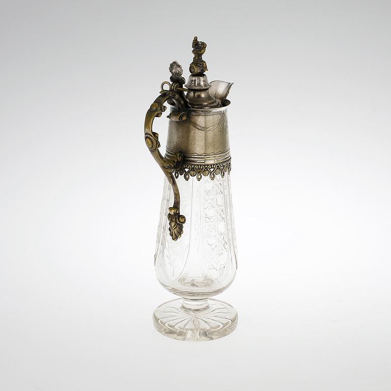 VINKANNA, glas och nysilver, 1800-talets slut.