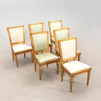 Chairs, 6 late Gustavian, circa 1800.