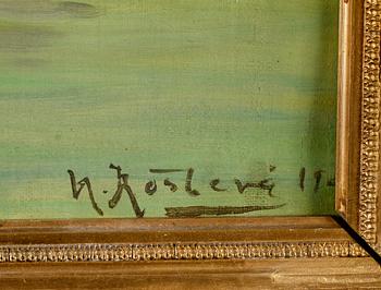 OIDENTIFIERAD KONSTNÄR, olja på duk, otydligt signerad, omkring år 1900.