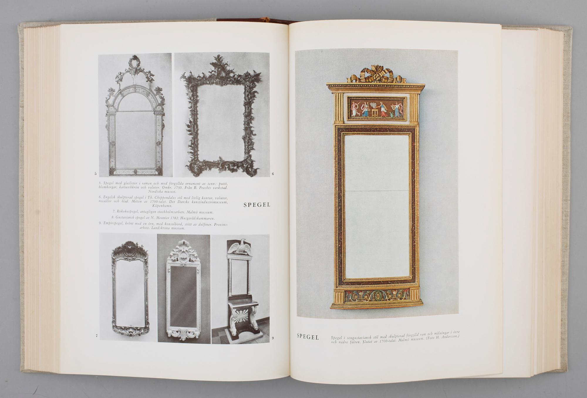 BÖCKER: Svenskt Möbellexikon, Ingegerd Henschen och Sten Blomberg, 1961/62, 3 volymer.