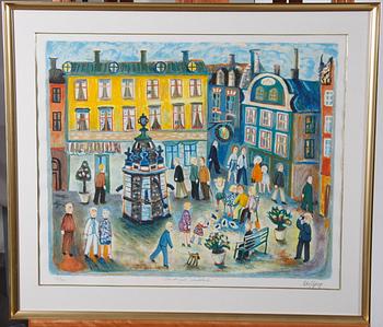 Elis Ryberg · RYBERG, ELIS. Färglitografi, numr. 52/360.