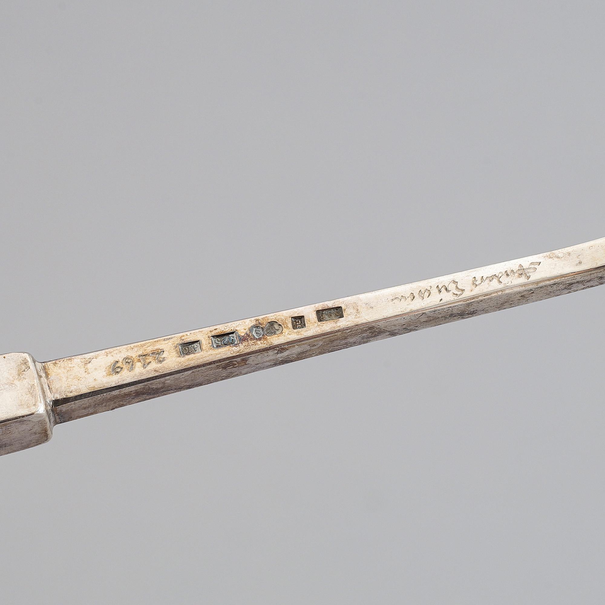 A sterling and wood punch ladle, mark of Anders Ericson, Kristianstad 1975.