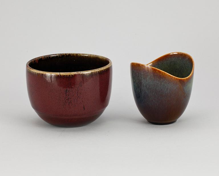 SKÅLAR, 2 st, stengods, Stig Lindberg Gustavsberg.