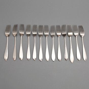BESTICKSERVISDELAR, 20 delar, bl a  P. EVERSEN, mestadels Norge, 1900-talets första hälft. Totalvikt ca 565 gram.