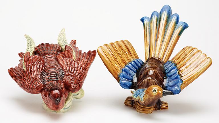 Two Gunnar Nylund stoneware figures of birds, Rörstrand.