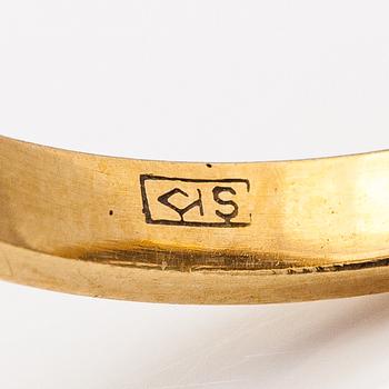 Ring, 17-18K guld, smaragd och diamanter ca 0.56 ct tot. Ryssland.