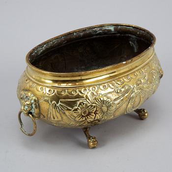 A 19th century brass jardiniere.