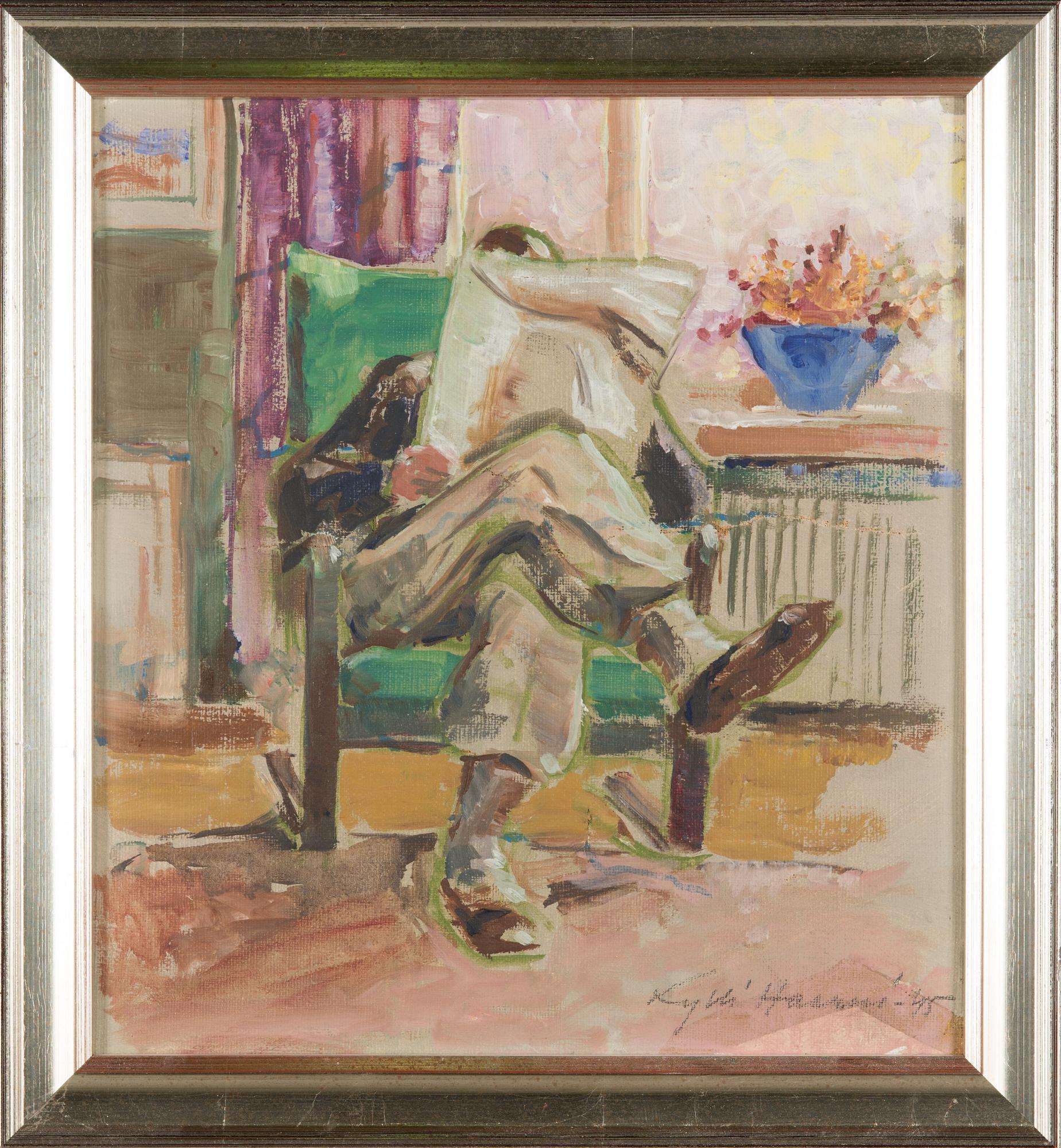 Kylli Koski, oil on board, signed Kylli Haarni and dated -45.