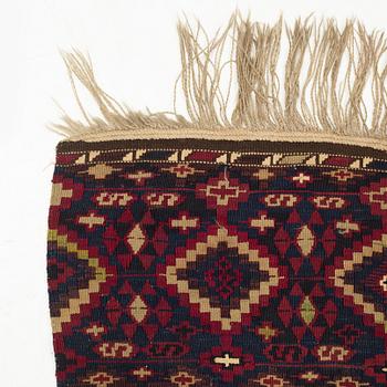 An antique part metal Malataya kilim, The Ottoman Empire, ca 340 x 153 cm.