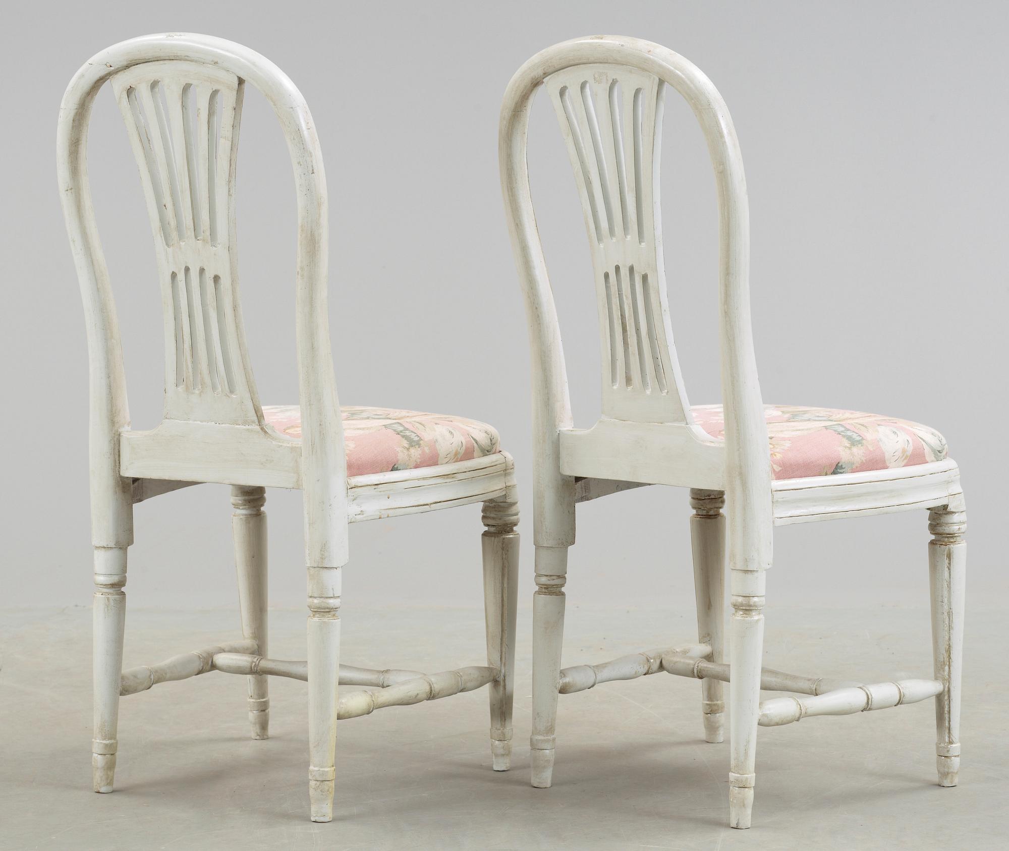 STOLAR, 2 st, gustaviansk provinsarbete, 1800-tal.