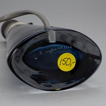 BORDSLAMPA, glas, Carl Fagerlund, signerad, Orrefors, 1960-tal.