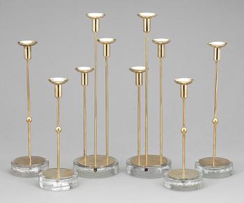 LJUSSTAKAR, 6 stycken, Gunnar Ander, Ystad metall ,1900-tal.