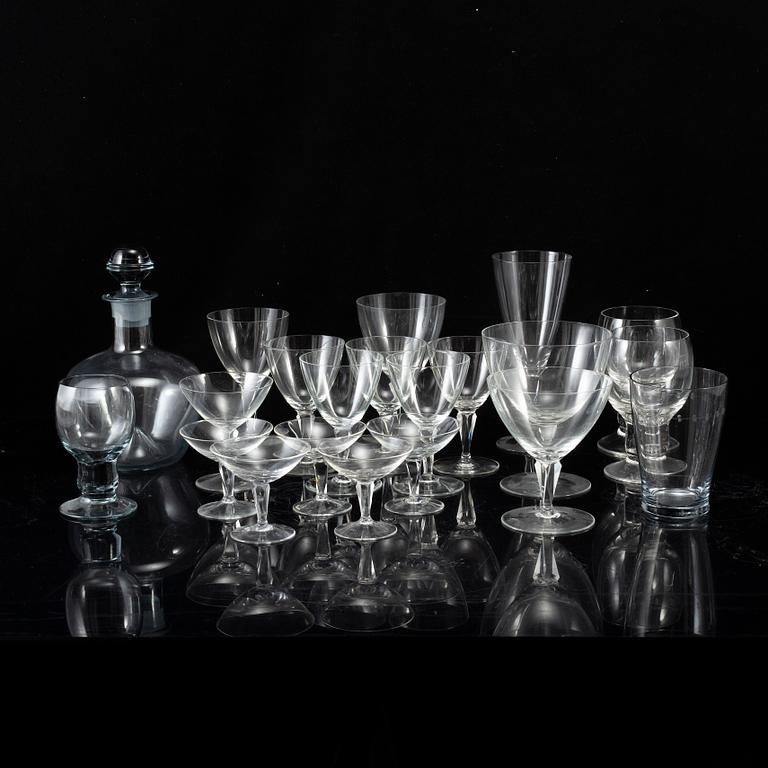 WILHELM WAGENFELD, servisglas, 20 delar. Vereinigte Lausitzer Glaswerke, Tyskland 1930-tal.