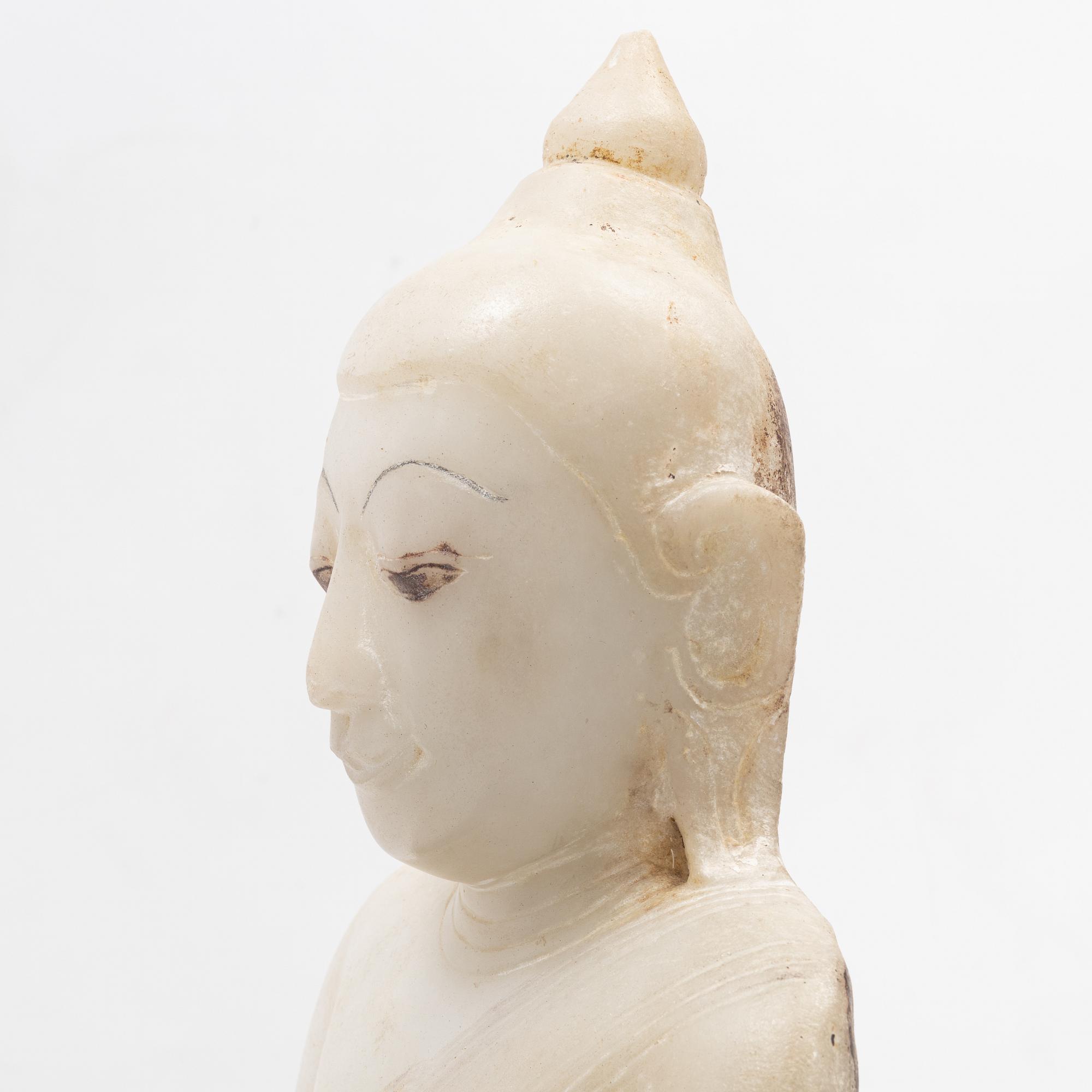 Buddha, alabaster, Burma/Myanmar, 1800-tal.