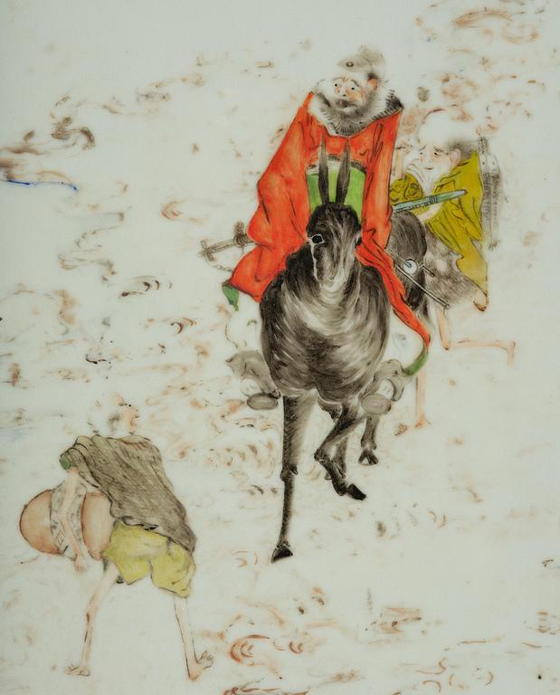 A Chinese porcelain placque, 20th century.