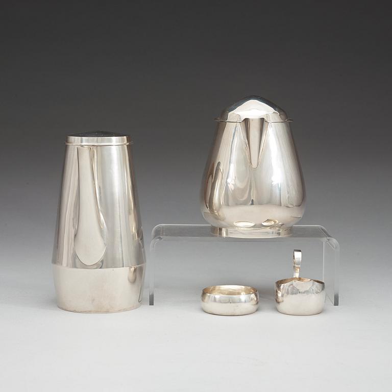 A Rey Urban 4 pcs sterling tea and coffee service, Stockholm 1959-1969.