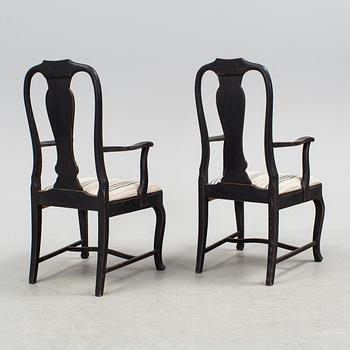 A pair of 20th century baroque style chairs.