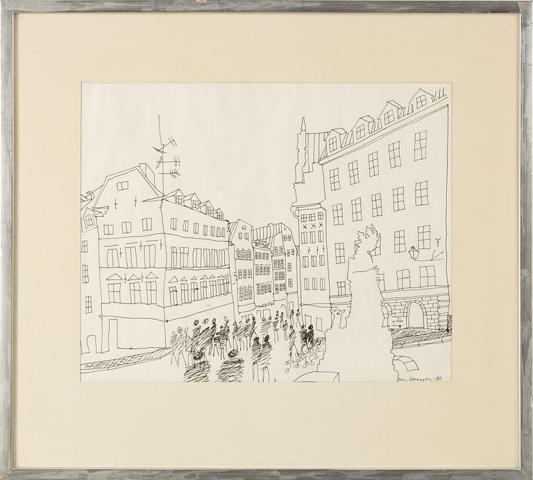 Stig Claesson, ink, signed and dated -80.