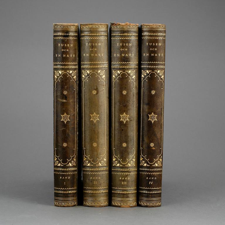 TUSEN OCH EN NATT, 4 vol, övers. av S. Franzén, ill. av Schultz-Wettel, Stockholm 1927.