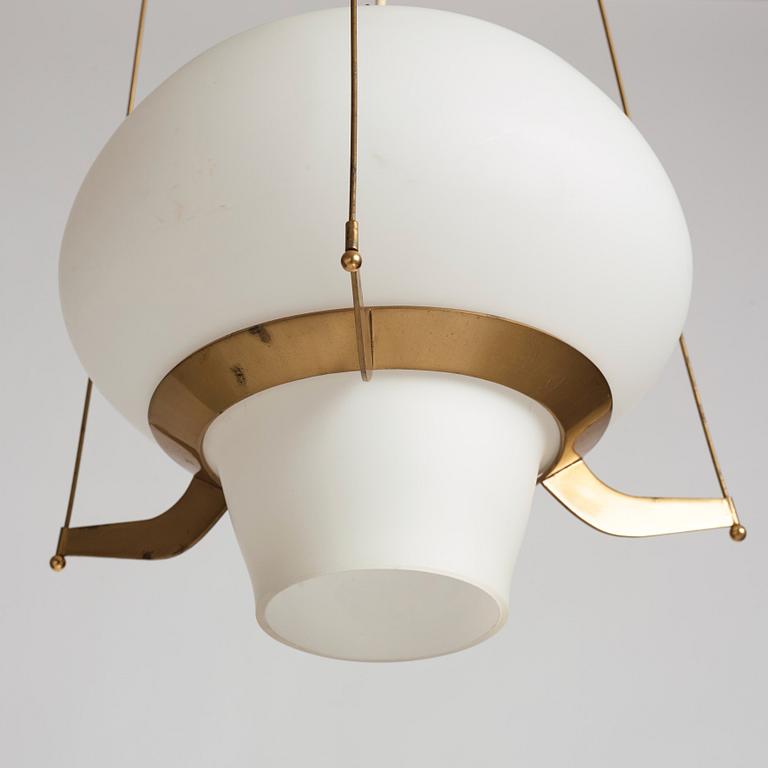 Hans Bergström, a pair of ceiling lamps, model "129", ateljé Lyktan, Sweden 1940-50s.