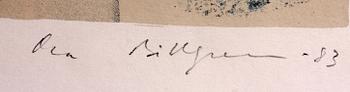 OLA BILLGREN, litografi, sign o dat 83, provtryck.