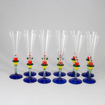 BERIT JOHANSSON, champagneglasses, 11, 'Harlequin', Gense.