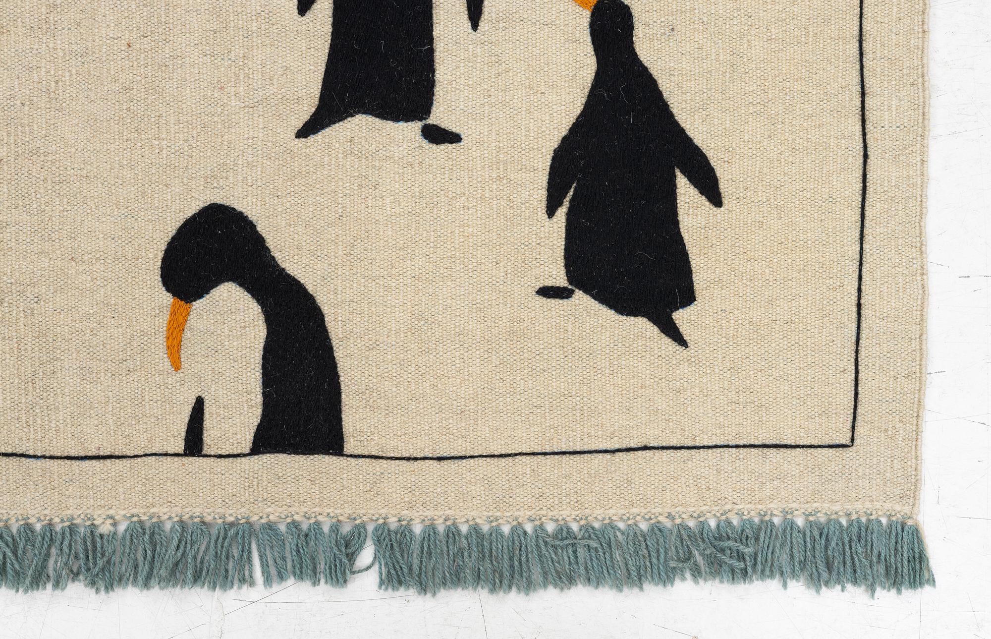 Rug, hand-embroidered Kelim, approx. 173 x 124 cm.