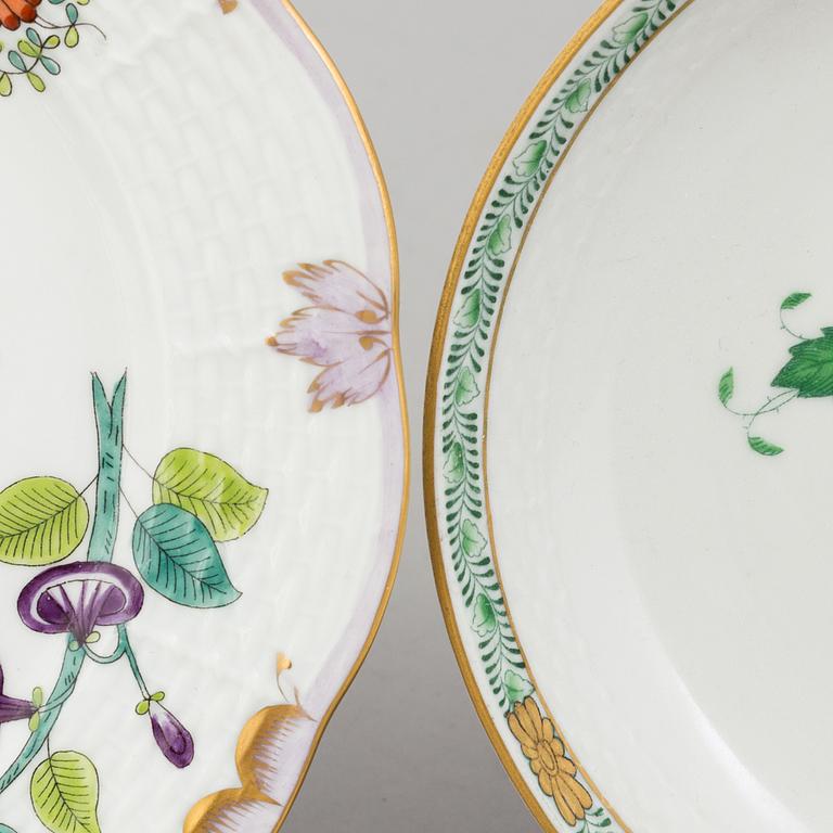 12 parts of hand painted porcelain by Herend Hungary.