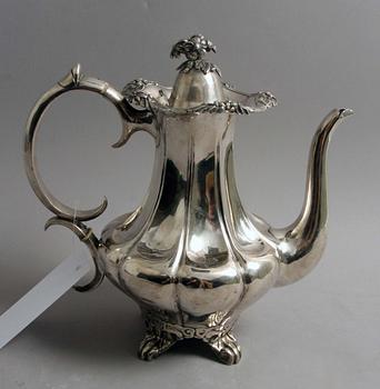 KAFFEKANNA, silver, Johan Wahlström, Jönköping, nyrokoko, 1863.