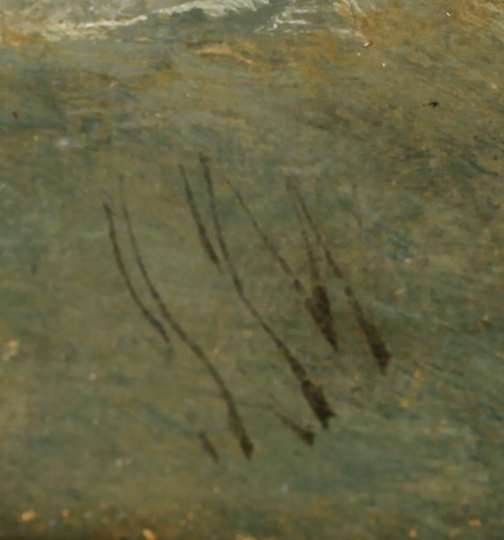 OKÄND KONSTNÄR, olja på duk, monogramsignerad JM, England 1800-tal.