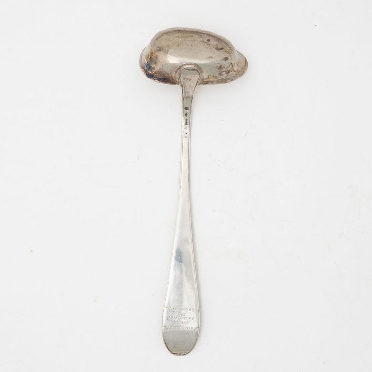 A Swedish silver soup ladle, mark of Wilhelm Smedberg, Karlstad 1791.