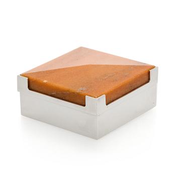 Bertel Gardberg, A lidded silver box with rosewood interior,  for Kultateollisuus, Turku 1968.