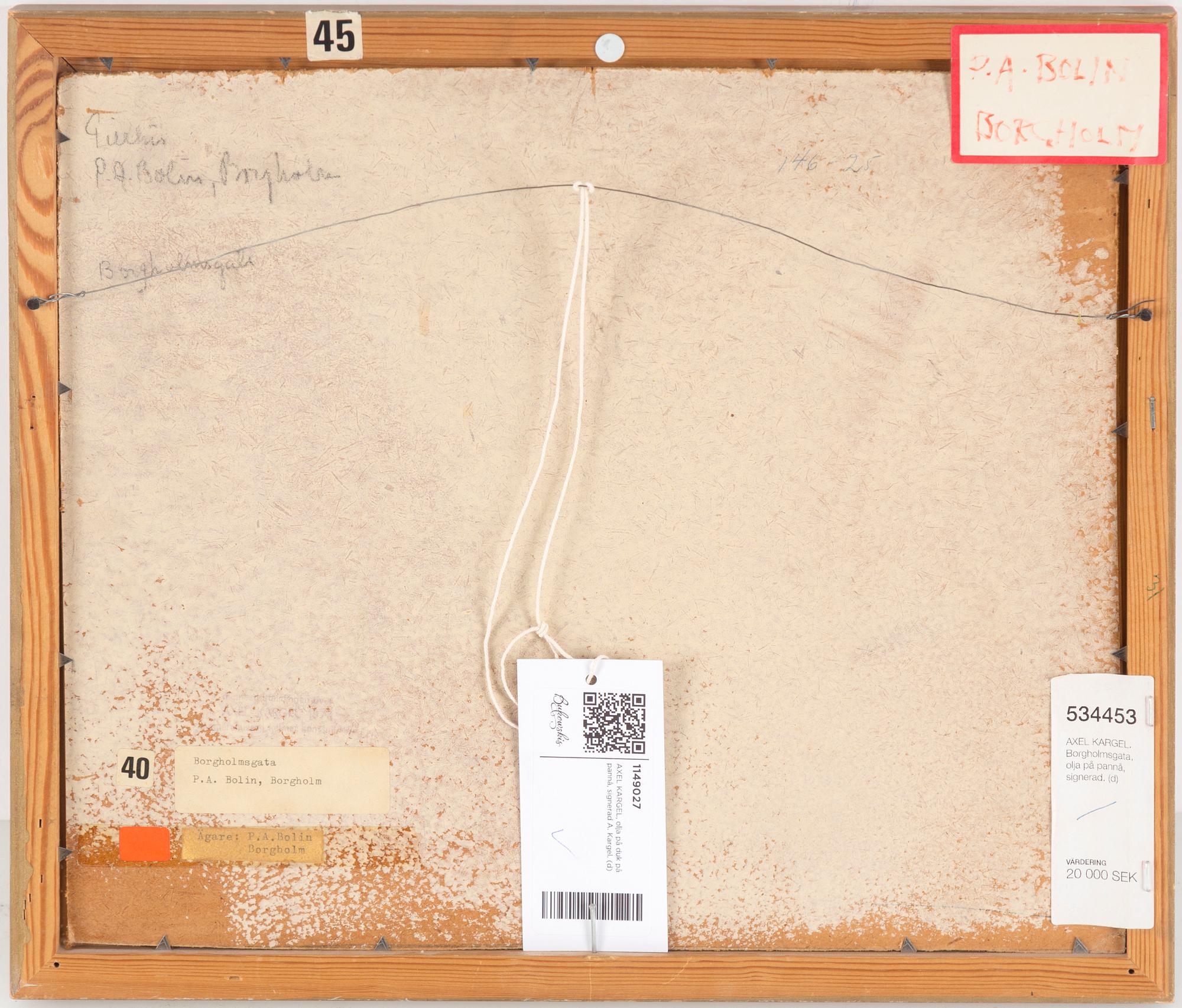 AXEL KARGEL, oil on canvas on bord, signed A. Kargel.