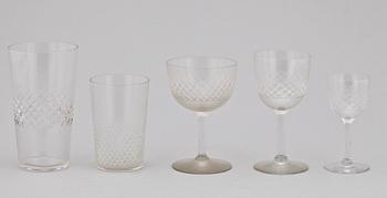 GLASSERVIS, 54 delar, sekelskifte/tidigt 1900-tal.