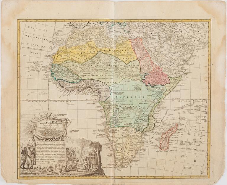 JOHAN BAPTISTA HOMANN(HIS HEIRS), a lot of five maps, second half of the 18th century.