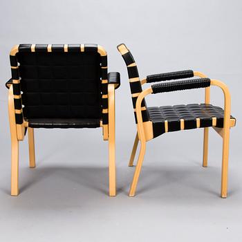 ALVAR AALTO, nojatuoleja, 2 kpl, malli 45, Artek 1990-luvun loppu.