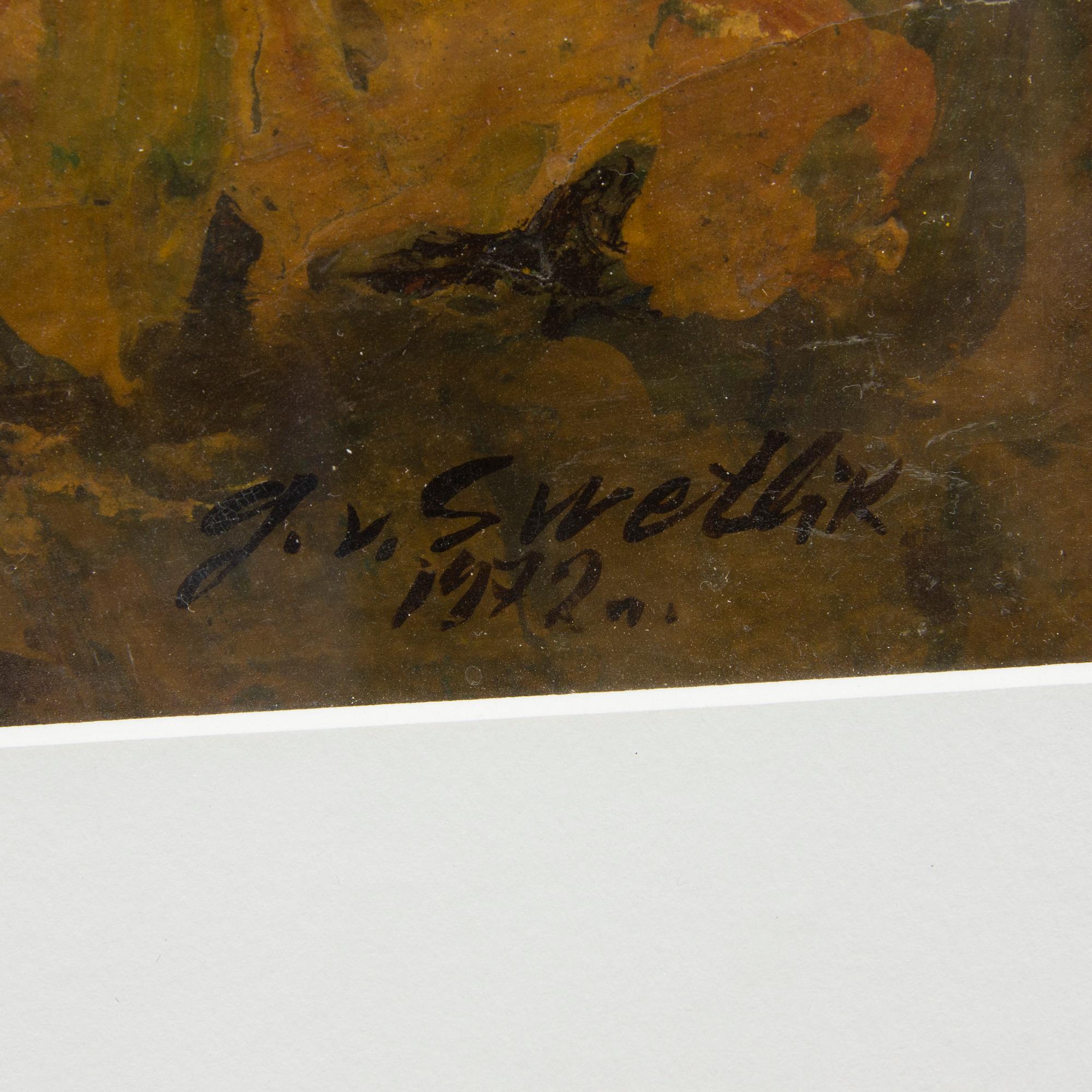 GEORGES VON SWETLIK, olja på papper, signerad och daterad 1972.