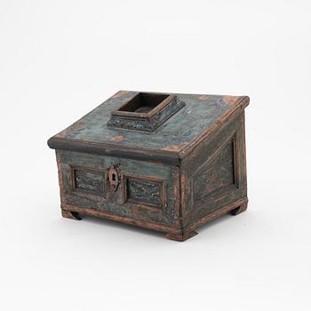 A painted Swedish miniature chest or box, 18th Century.