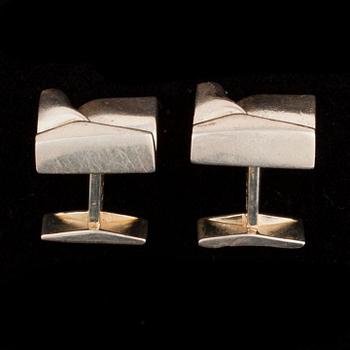 Björn Weckström, MANCHETTKNAPPAR "Vy från Luna" sterling silver, Lapponia 1972.